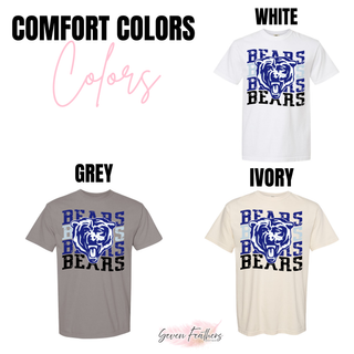 St. Marys Bears Saint Marys Kansas Distressed Stack Comfort Colors tee in white, grey, and ivory

