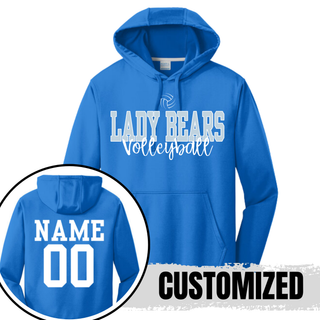 St. Marys Bears Serve It Up Volleyball Performance Hoodie royal blue with custom name and number on back
