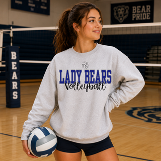 St. Marys Bears Serve It Up Volleyball Shirt St. Marys KS - ash grey Gildan crewneck worn by player in gym
