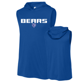 St. Marys Bears Stadium Competitor Sleeveless Hoodie royal blue front and back view Bears word mark mascot
