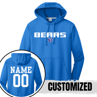 St. Marys Bears Stadium Performance Hoodie royal blue customized with name and number on back
