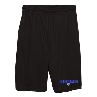 St. Marys Bears Stadium Performance Short St. Marys Kansas - black with Bears mascot logo on leg
