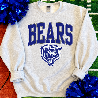 St Marys Bears Varsity Arch Bear Head Top Ash Grey Sweatshirt St Marys Kansas