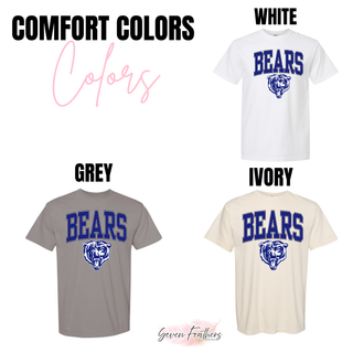 St Marys Bears Varsity Arch Bear Head Top Comfort Colors White Grey Ivory St Marys Kansas