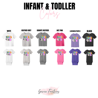 infant toddler tee and onesie for summer beach bum top in white, heather grey, granite heather, hot pink, lavender, black
