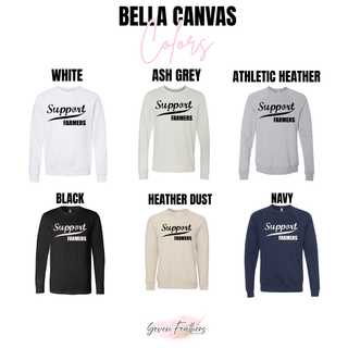 Support farmers top color options including white ash grey athletic heather black heather dust and navy bella canvas
