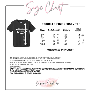 Toddler tee size chart