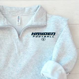 Topeka Hayden Wildcats Football Speed Cadet Quarter Zip Pullover in ash grey

