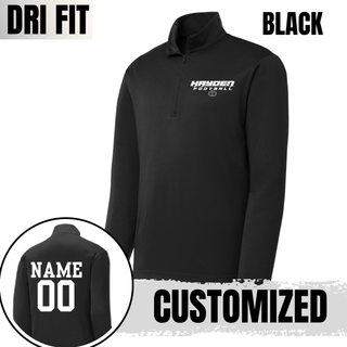 Topeka Hayden Wildcats Football Speed Dri-Fit Quarter Zip in black with customizable name and number
