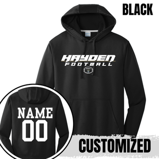 Topeka Hayden Wildcats Football Speed Performance Hoodie in black with customizable name and number
