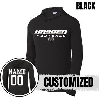 Topeka Hayden Wildcats Football Speed PosiCharge Competitor Hoodie in black with customizable name and number
