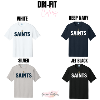 Topeka Saints Bold Emblem Football Performance Top color options in White, Deep Navy, Silver, and Jet Black