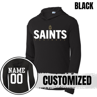 Black Topeka Saints Bold Emblem Football PosiCharge Competitor Hoodie with optional player name and number on back