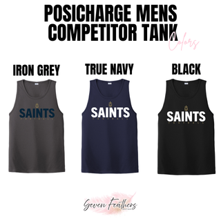 Topeka Saints Bold Emblem Football PosiCharge Competitor Tank options in Iron Grey, True Navy, and Black