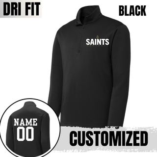 Black Topeka Saints Bold Emblem Football PosiCharge Quarter-Zip with optional player name and number on back
