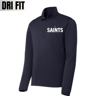 True Navy Topeka Saints Bold Emblem Football PosiCharge Quarter-Zip with left-chest graphic