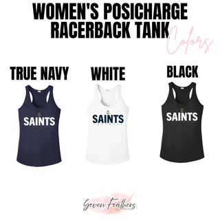 Topeka Saints Bold Emblem Football Women’s PosiCharge Racerback Tank color options