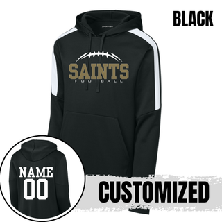 Black Topeka Saints Classic Football Laces hoodie with optional player name and number on the back