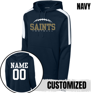 Navy Topeka Saints Classic Football Laces hoodie with optional player name and number on the back