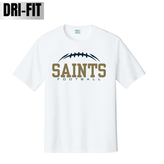 White Topeka Saints Classic Football Laces Performance Top front view