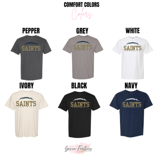 Topeka Saints Classic Football Laces short sleeve options in Pepper, Grey, White, Ivory, Black, and Navy