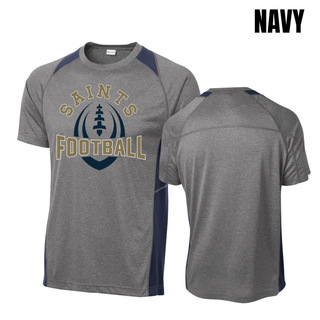 Front and back of Topeka Saints Football Outline Colorblock Contender Top