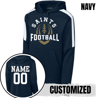 Personalized back of Topeka Saints Football Outline Fan Favorite Hoodie