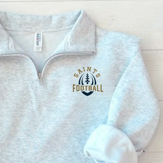 Topeka Saints Football Outline NuBlend Fleece Quarter-Zip in ash grey
