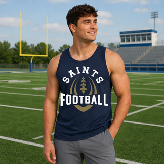 Model wearing Topeka Saints Football Outline PosiCharge Competitor Tank in true navy