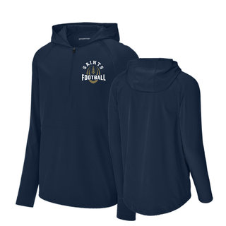Front and back of Topeka Saints Football Outline Repeat Half-Zip Hooded Jacket