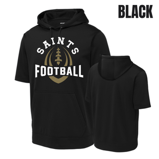 Topeka Saints Football Outline Short Sleeve Hooded Pullover in black