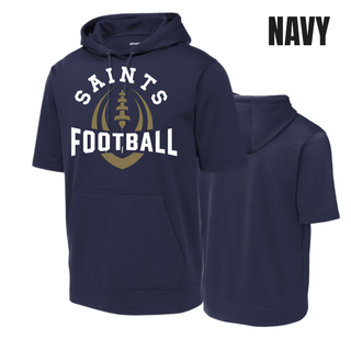 Topeka Saints Football Outline Short Sleeve Hooded Pullover in navy
