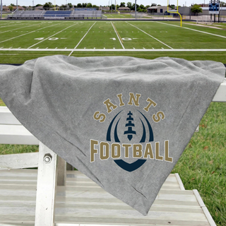 Athletic heather grey Topeka Saints Football Outline stadium blanket on football field bleachers