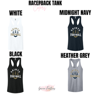 Topeka Saints Football Outline Women’s Ideal Racerback Tank in four colors