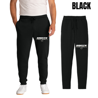 Black Topeka Saints Full Speed Football Core Fleece Jogger shown on a model and in a front product view