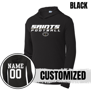 Black Topeka Saints Full Speed Football PosiCharge Competitor Hoodie with personalized player name and number on the back