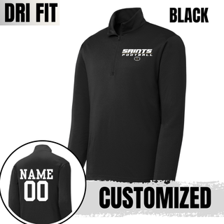 Black Topeka Saints Full Speed Football PosiCharge Quarter-Zip with personalized player name and number on the back