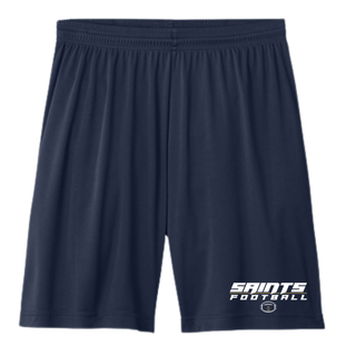 Navy Topeka Saints Full Speed Football Cooling Performance Shorts with graphic printed near the lower left leg