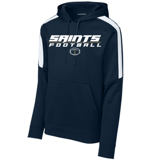 Navy Topeka Saints Full Speed Football Fan Favorite Hoodie with white contrast shoulder panels