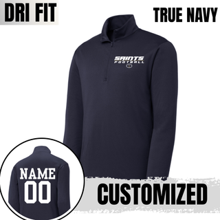 True navy Topeka Saints Full Speed Football PosiCharge Quarter-Zip with personalized player name and number on the back