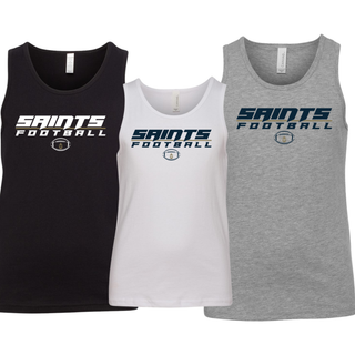Topeka Saints Full Speed Football Youth Jersey Tanks in Black, White, and Athletic Heather