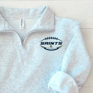 Ash grey Topeka Saints gridiron crest fleece quarter-zip