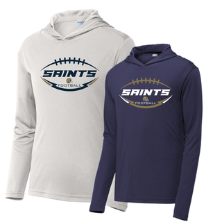 Topeka Saints gridiron crest performance hoodies in silver and true navy