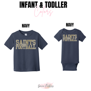 Topeka Saints textured varsity football top in infant and toddler navy options