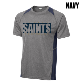 Navy Topeka Saints varsity block football colorblock performance top shown from the front