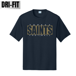 Deep navy Topeka Saints varsity block football performance top