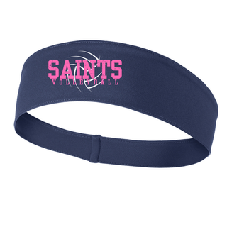 Topeka Saints Volleyball distressed swirl PosiCharge headband in navy flat lay