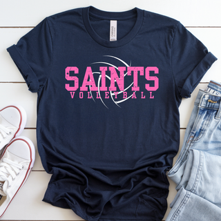 Navy Topeka Saints Volleyball Distressed Swirl top styled with jeans and sneakers