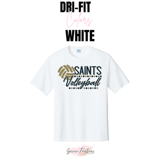 Topeka Saints Volleyball Dotted Serve Dri-Fit performance top white color option