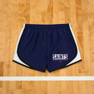 Navy Topeka Saints Volleyball letter block women's cadence short with white and black side panels